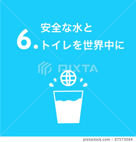 SDGs 6. Safe water and toilet icons all over the world 87573084