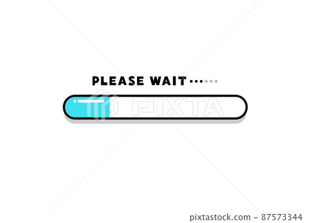PLEASE WAIT text and 25% progress progress bar-Image material in preparation / in progress PLEASE WAIT text and 25% progress progress bar-Image material in preparation / in progress 87573344