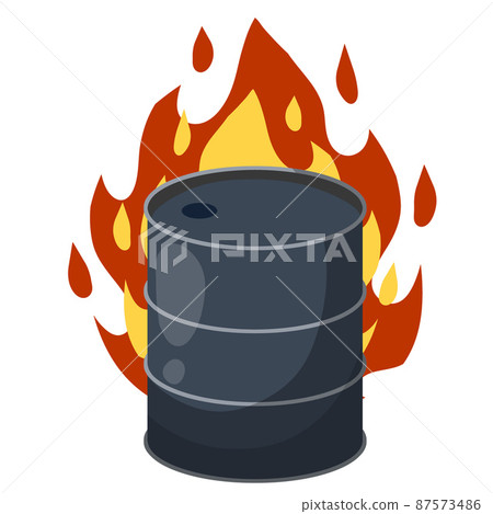 Barrel of oil. Burning fossil fuels. Petroleum packaging. 87573486