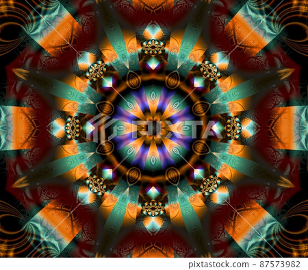 Computer generated abstract colorful fractal artwork 87573982