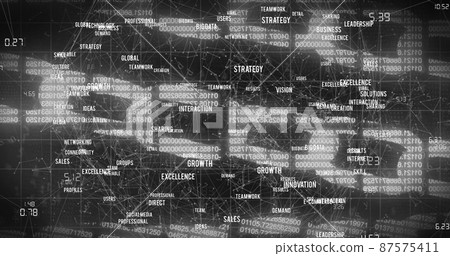 Image of business texts and chains on black background Image of business texts and chains on black background 87575411