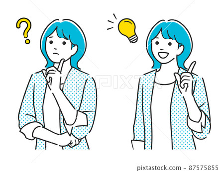 Women who are worried and solved 87575855