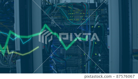 Image of financial data processing over server...-插圖素材 [87576067] - PIXTA圖庫