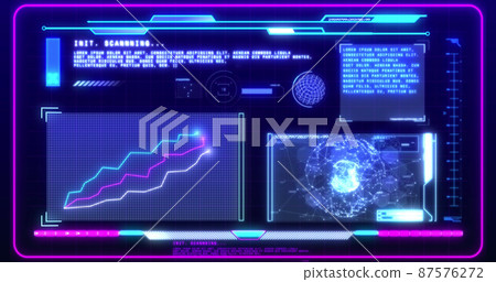 Image of scientific data processing over screen Image of scientific data processing over screen 87576272