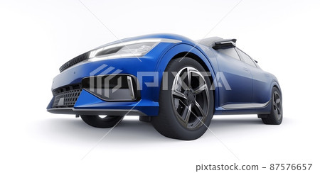 Newest electric family crossover (SUV) for the city. 3d illustration. Newest electric family crossover (SUV) for the city. 3d illustration. 87576657