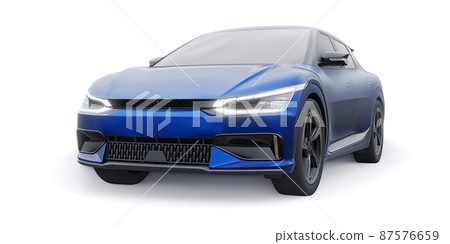 Newest electric family crossover (SUV) for the city. 3d illustration. Newest electric family crossover (SUV) for the city. 3d illustration. 87576659