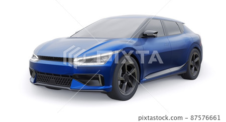 Newest electric family crossover (SUV) for the city. 3d illustration. Newest electric family crossover (SUV) for the city. 3d illustration. 87576661