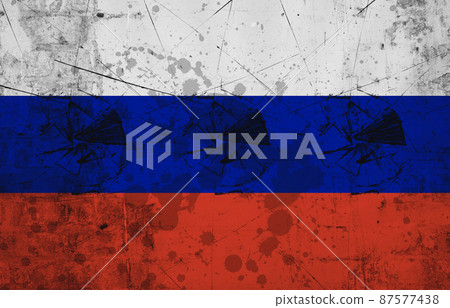 Full frame shot of russian flag on wall 87577438