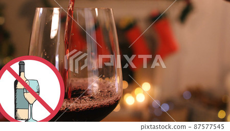 Image of prohibition sign over glass of wine Image of prohibition sign over glass of wine 87577545
