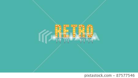 Image of retro text and high heels over green background Image of retro text and high heels over green background 87577546