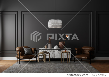 3d rendered black concept interior design graphic 3d rendered black concept interior design graphic 87577987