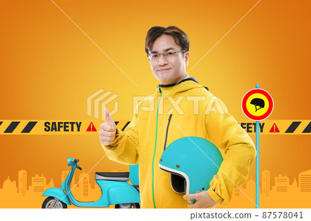 motorcycle helmet precaution poster 87578041