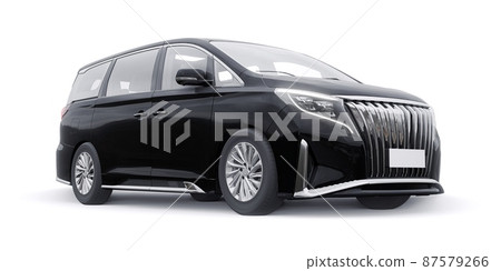 Black Minivan family city car. Premium Business Car. 3D illustration 87579266