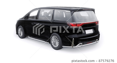 Black Minivan family city car. Premium Business Car. 3D illustration Black Minivan family city car. Premium Business Car. 3D illustration 87579276