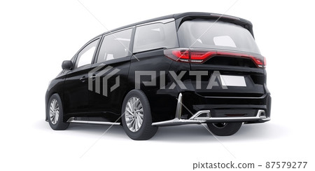 Black Minivan family city car. Premium Business Car. 3D illustration Black Minivan family city car. Premium Business Car. 3D illustration 87579277