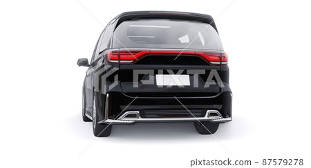 Black Minivan family city car. Premium Business Car. 3D illustration Black Minivan family city car. Premium Business Car. 3D illustration 87579278