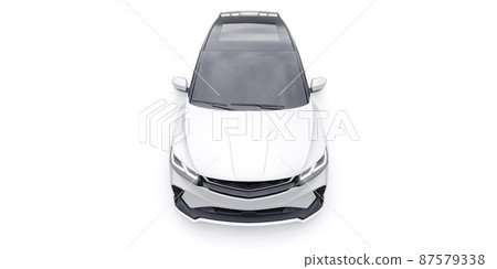 White sports compact car SUV. 3d render illustrration White sports compact car SUV. 3d render illustrration 87579338