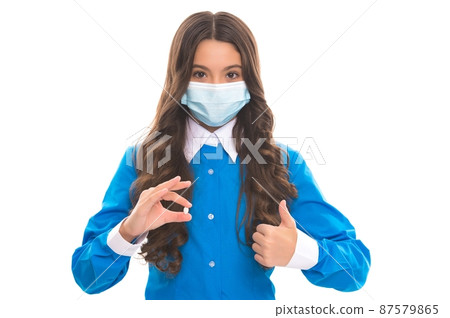 immunization. kid use effective medicines. girl in mask immunization. kid use effective medicines. girl in mask 87579865