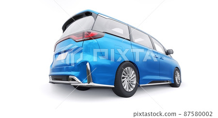 Blue Minivan family city car. Premium Business Car. 3D illustration 87580002