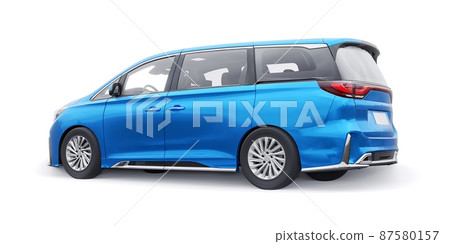 Blue Minivan family city car. Premium Business Car. 3D illustration 87580157