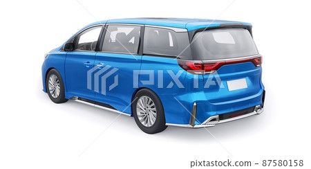 Blue Minivan family city car. Premium Business Car. 3D illustration 87580158