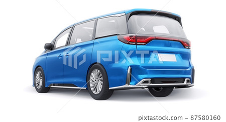 Blue Minivan family city car. Premium Business Car. 3D illustration 87580160