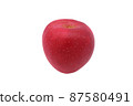 白色背景上的一個紅蘋果 87580491