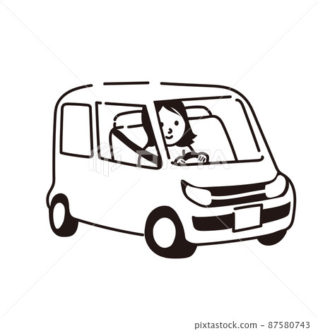 Illustration vector woman driving a car 87580743