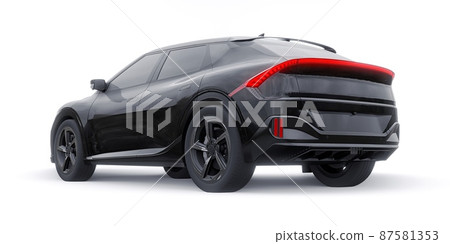 Newest electric family crossover (SUV) for the city. 3d illustration. Newest electric family crossover (SUV) for the city. 3d illustration. 87581353