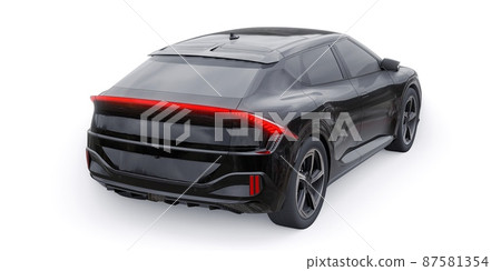 Newest electric family crossover (SUV) for the city. 3d illustration. Newest electric family crossover (SUV) for the city. 3d illustration. 87581354