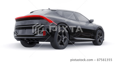Newest electric family crossover (SUV) for the city. 3d illustration. Newest electric family crossover (SUV) for the city. 3d illustration. 87581355