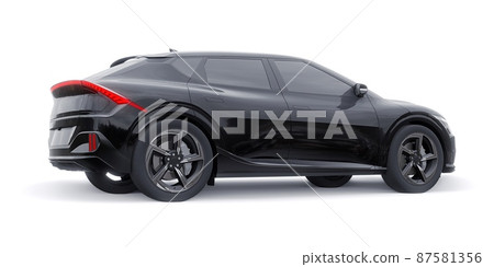 Newest electric family crossover (SUV) for the city. 3d illustration. Newest electric family crossover (SUV) for the city. 3d illustration. 87581356