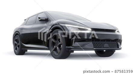 Newest electric family crossover (SUV) for the city. 3d illustration. Newest electric family crossover (SUV) for the city. 3d illustration. 87581359