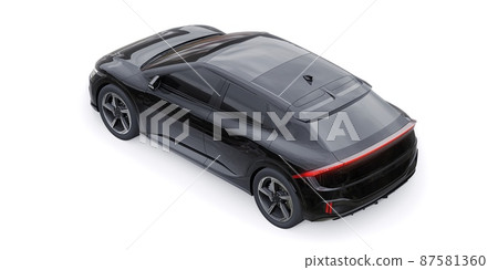 Newest electric family crossover (SUV) for the city. 3d illustration. 87581360