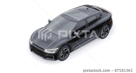 Newest electric family crossover (SUV) for the city. 3d illustration. Newest electric family crossover (SUV) for the city. 3d illustration. 87581361