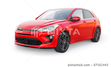 Compact urban family hatchback. 3d illustrration. 87581443