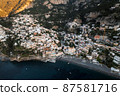 Aerial view of Positano, a little town along Amalfi Coast 87581716