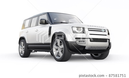 Tula, Russia. February 16, 2022: Land Rover Defender 2020. Expedition SUV for rural areas and outdoor activities. 3d render Tula, Russia. February 16, 2022: Land Rover Defender 2020. Expedition SUV for rural areas and outdoor activities. 3d render 87581751