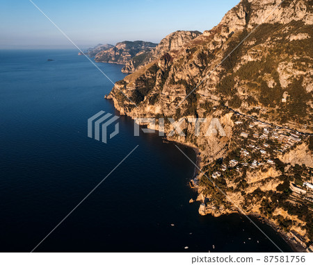 Aerial view of Positano, a little town along Amalfi Coast 87581756