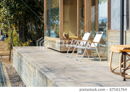 Terrace seats with cute chairs 87581764