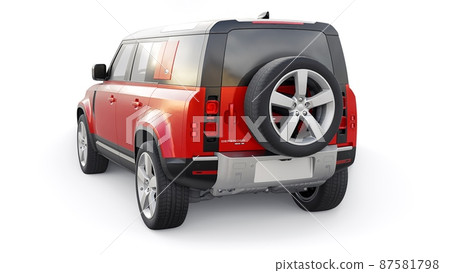 Tula, Russia. February 16, 2022: Land Rover Defender 2020. Red Expedition SUV for rural areas and outdoor activities. 3d render Tula, Russia. February 16, 2022: Land Rover Defender 2020. Red Expedition SUV for rural areas and outdoor activities. 3d render 87581798
