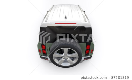 Tula, Russia. February 16, 2022: Land Rover Defender 2020. Expedition SUV for rural areas and outdoor activities. 3d render 87581819