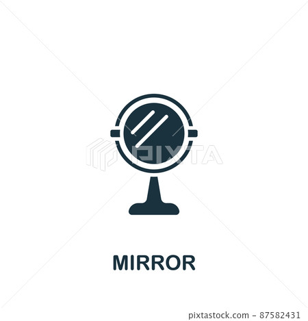 Mirror icon. Monochrome simple icon for templates, web design and infographics Mirror icon. Monochrome simple icon for templates, web design and infographics 87582431