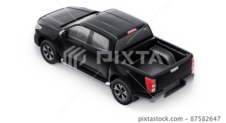 Mid-size modern pickup truck. 3D illustration Mid-size modern pickup truck. 3D illustration 87582647