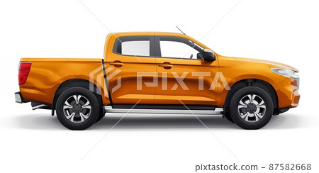 Mid-size modern pickup truck. 3D illustration Mid-size modern pickup truck. 3D illustration 87582668