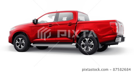 Mid-size modern pickup truck. 3D illustration Mid-size modern pickup truck. 3D illustration 87582684