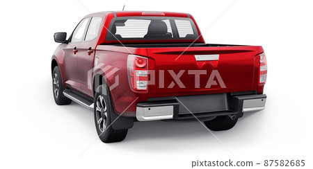 Mid-size modern pickup truck. 3D illustration 87582685