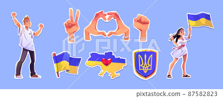 Freedom for Ukraine stickers, opposition symbols 87582823