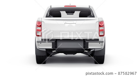 Mid-size modern pickup truck. 3D illustration Mid-size modern pickup truck. 3D illustration 87582967