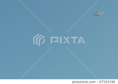 Airplane in the distant sky Airplane in the distant sky 87583296